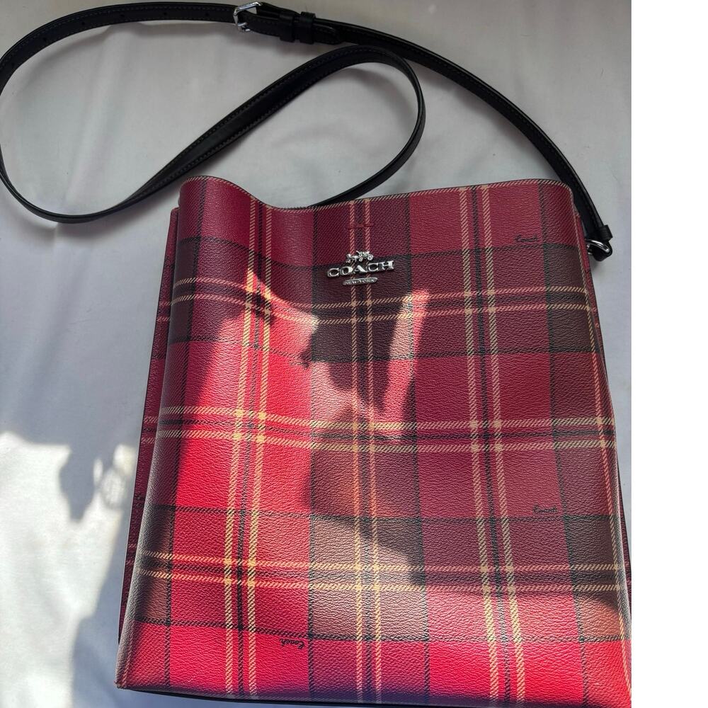 Coach Mollie Bucket Bag with Tartan Plaid Print